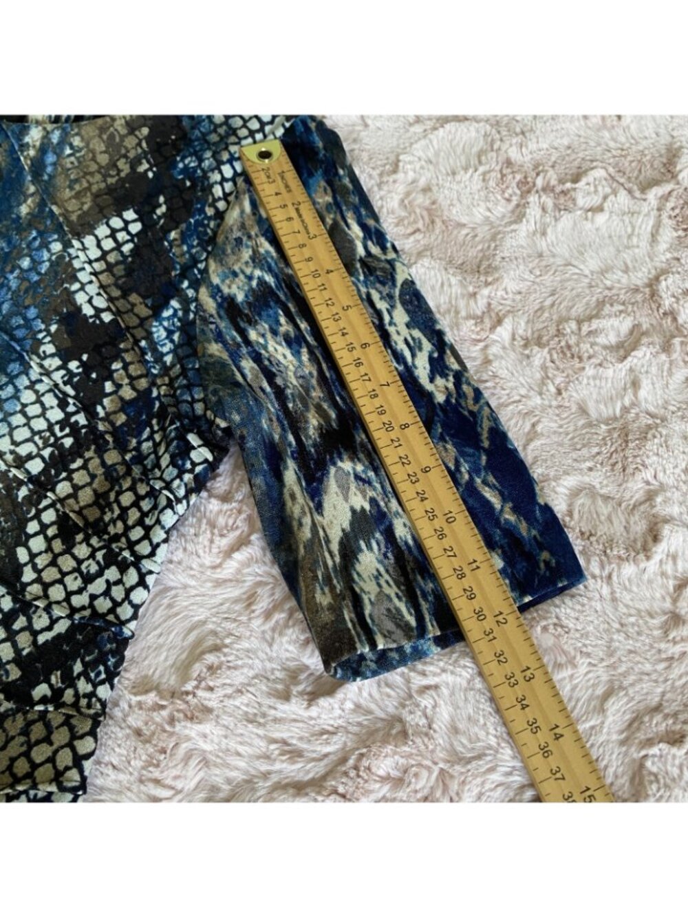 Connected Petite Womens 8P Blue Brown Snake Print Jersey Knit Sheath Dress - Picture 8 of 12